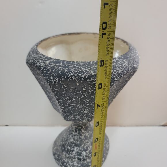 Vintage splatter ware textured Vase Ceramic Shawnee? gray white 9" - Picture 3 of 6
